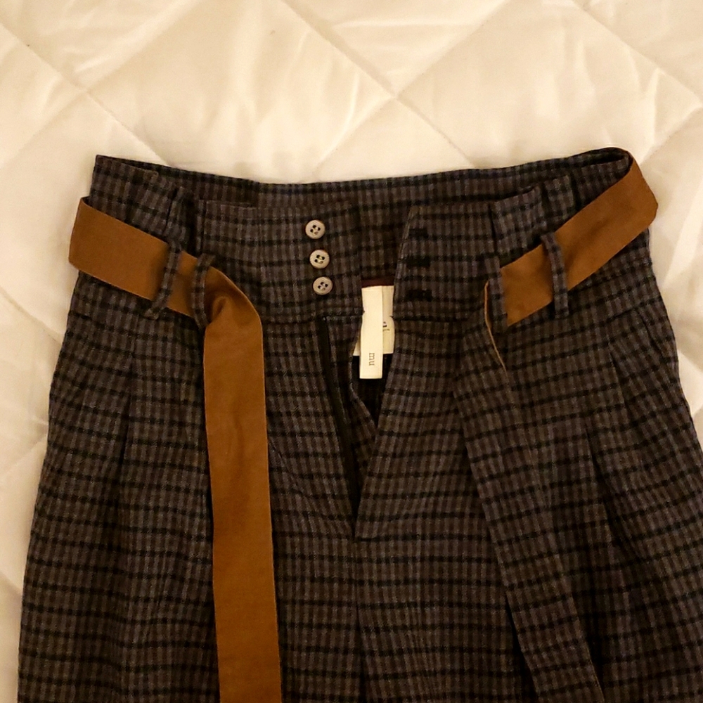 High waisted checkered fancy pants